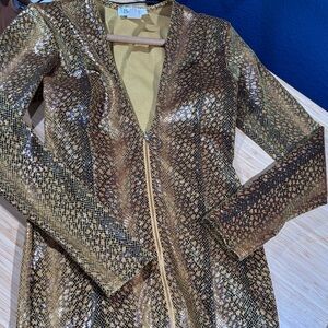 Gold and Black Snake Print Blazer